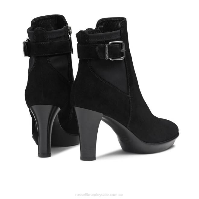 kvinnor svart Russell And Bromley regndroppe plattform ankelstövel T4XZ261