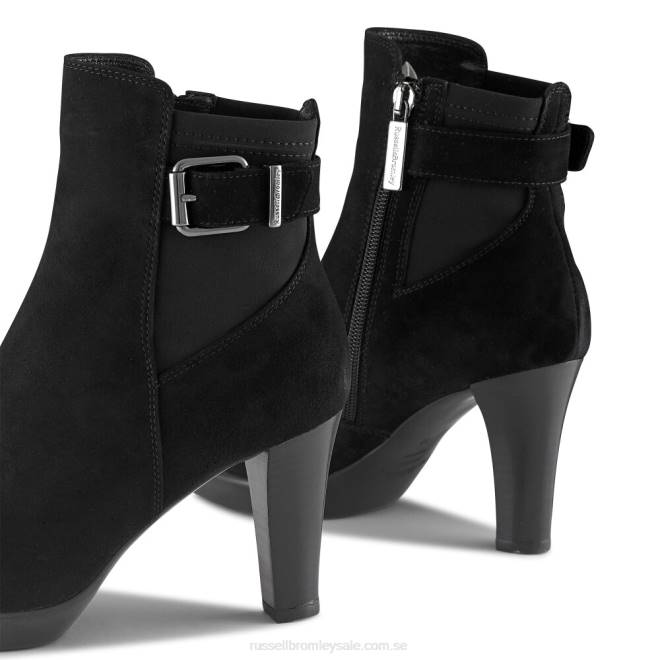 kvinnor svart Russell And Bromley regndroppe plattform ankelstövel T4XZ261