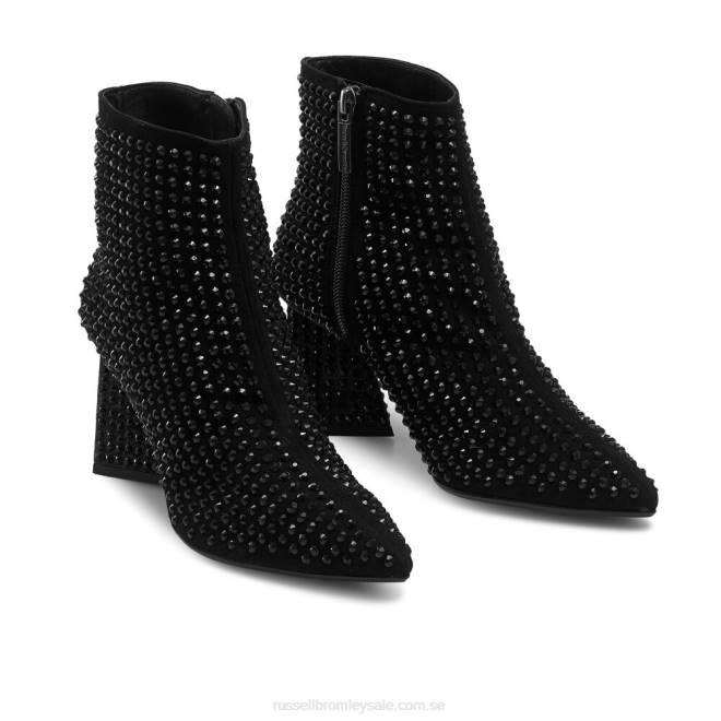 kvinnor svart Russell And Bromley roxy rhinestone spetsig stövel T4XZ324