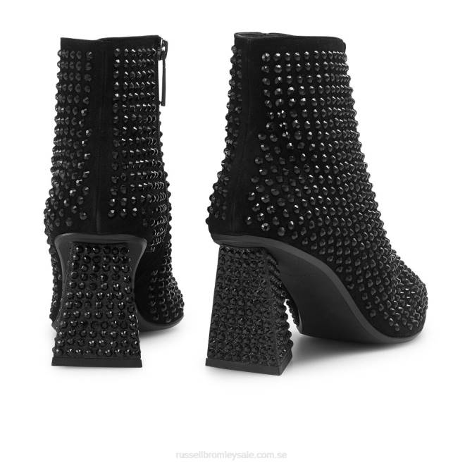 kvinnor svart Russell And Bromley roxy rhinestone spetsig stövel T4XZ324