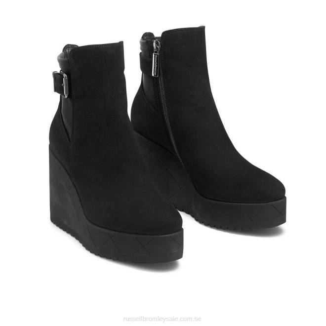 kvinnor svart Russell And Bromley royalty dryleks wedge ankelstövel T4XZ313