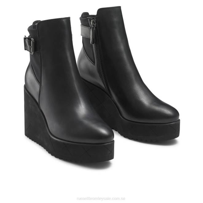 kvinnor svart Russell And Bromley royalty dryleks wedge ankelstövel T4XZ328