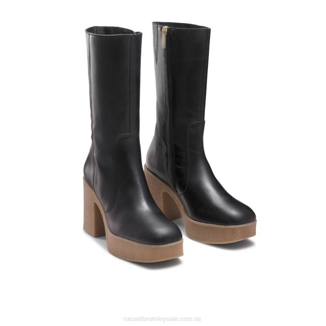 kvinnor svart Russell And Bromley stevie crepe plattformsstövel T4XZ339