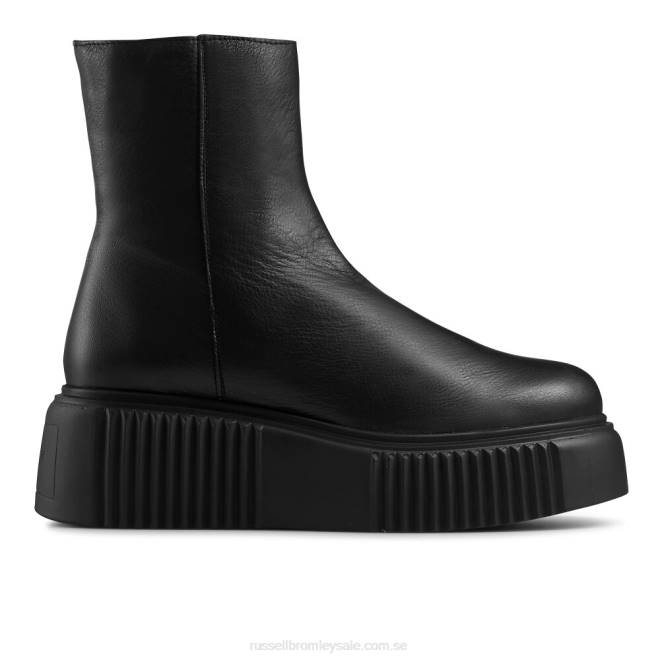 kvinnor svart Russell And Bromley tough love ribbad sula stövel T4XZ269