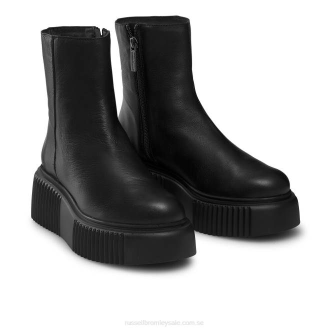 kvinnor svart Russell And Bromley tough love ribbad sula stövel T4XZ269