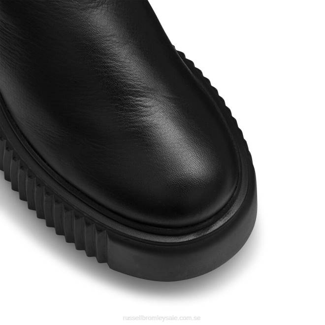 kvinnor svart Russell And Bromley tough love ribbad sula stövel T4XZ269