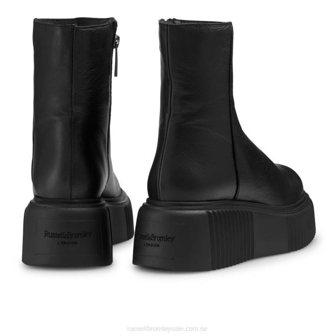 kvinnor svart Russell And Bromley tough love ribbad sula stövel T4XZ269