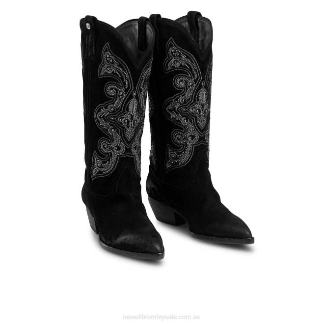 kvinnor svart Russell And Bromley vilda västern broderad western T4XZ370