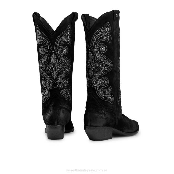 kvinnor svart Russell And Bromley vilda västern broderad western T4XZ370