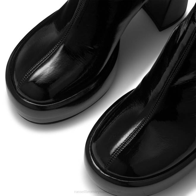 kvinnor svart Russell And Bromley vivienne plattform knähög stövel T4XZ368