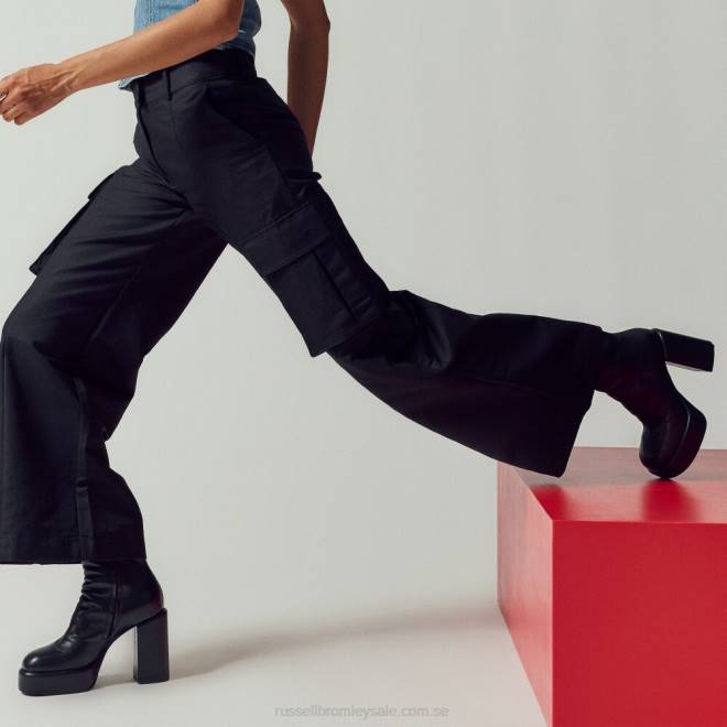 kvinnor svart Russell And Bromley webster stövel med rund tå T4XZ319