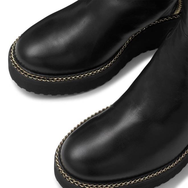 kvinnor svart Russell And Bromley wedgeout stövel med dubbel dragkedja T4XZ276
