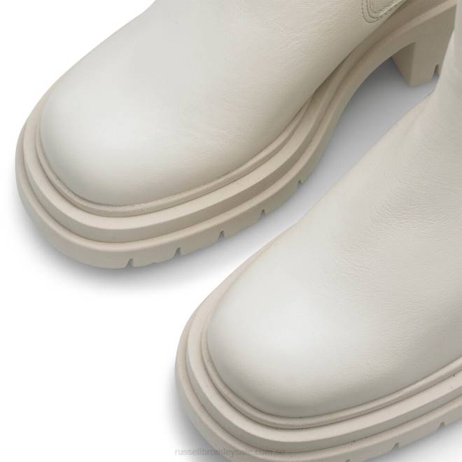 kvinnor vit Russell And Bromley camden dubbel plattform enhet boot T4XZ323