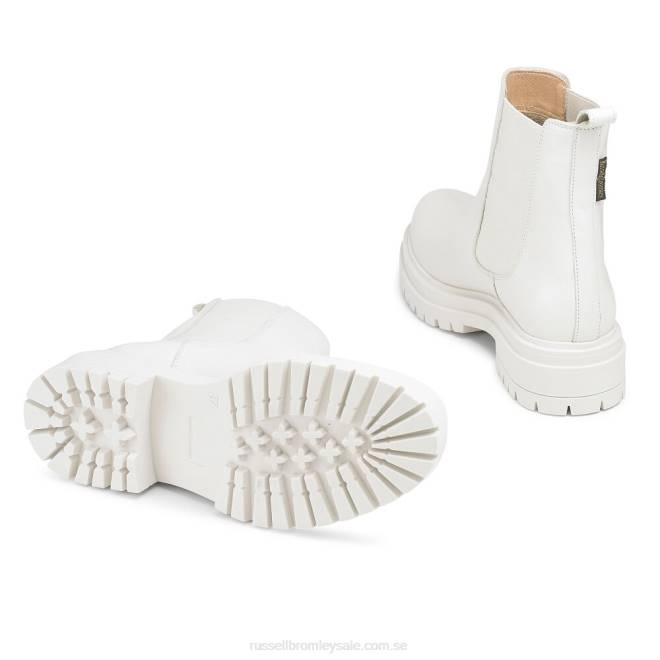 kvinnor vit Russell And Bromley company combat chelsea boot T4XZ303