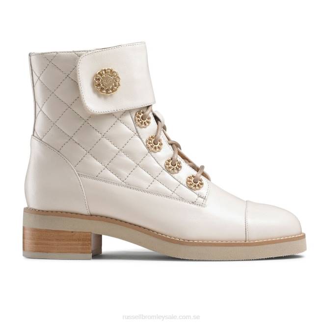 kvinnor vit Russell And Bromley ringaroses quiltad snörstövel T4XZ284