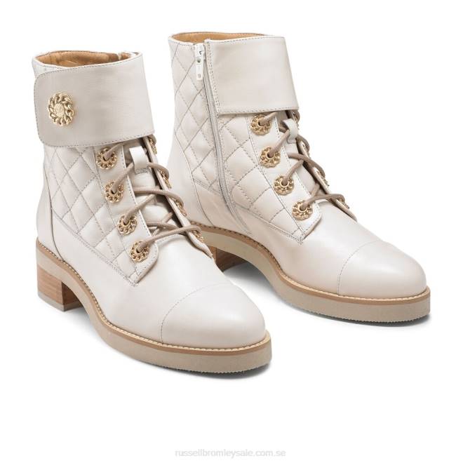 kvinnor vit Russell And Bromley ringaroses quiltad snörstövel T4XZ284