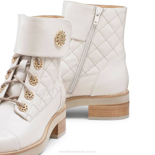 kvinnor vit Russell And Bromley ringaroses quiltad snörstövel T4XZ284