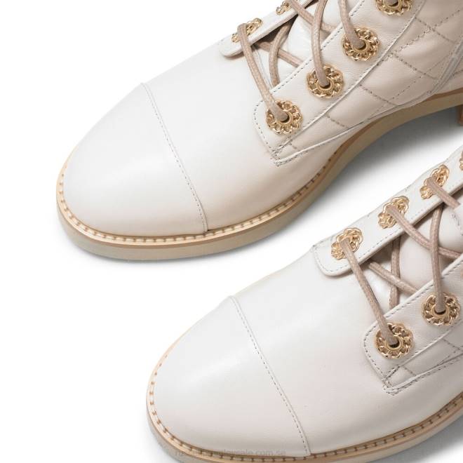 kvinnor vit Russell And Bromley ringaroses quiltad snörstövel T4XZ284