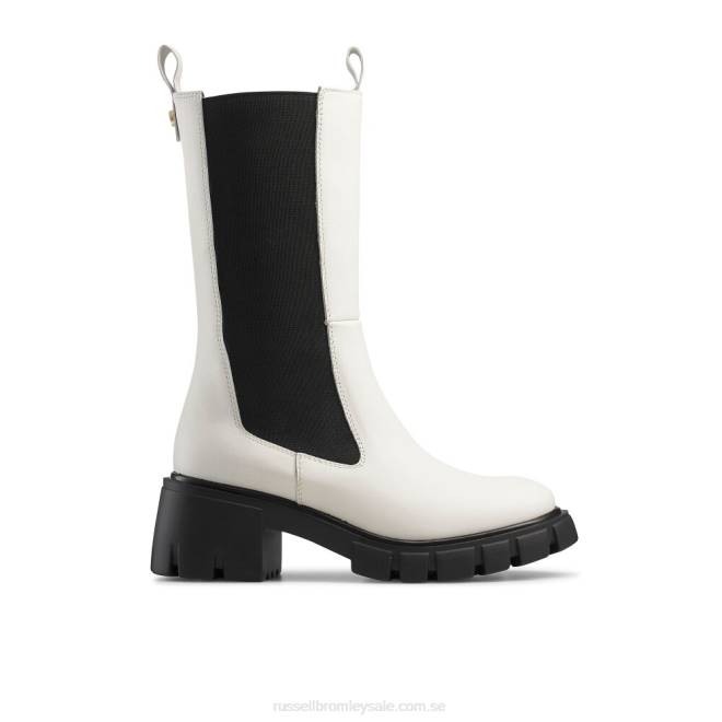 kvinnor vit Russell And Bromley rondell rund tå chunky boot T4XZ305