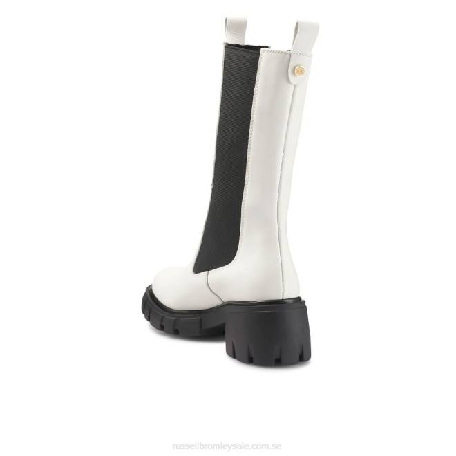 kvinnor vit Russell And Bromley rondell rund tå chunky boot T4XZ305
