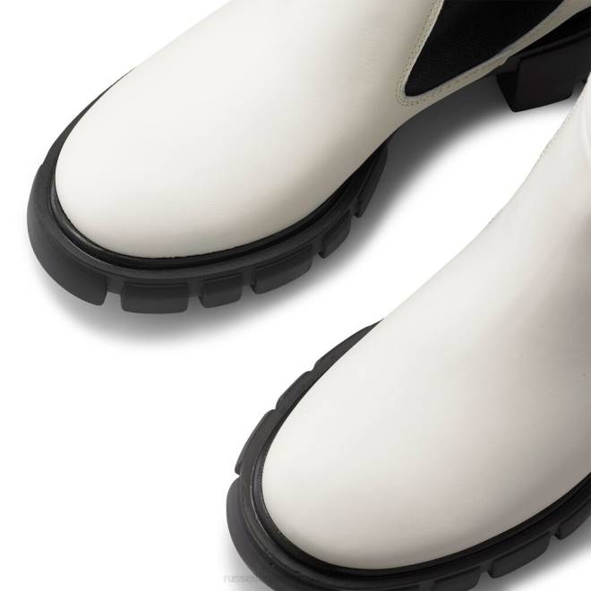 kvinnor vit Russell And Bromley rondell rund tå chunky boot T4XZ305
