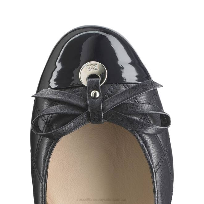 kvinnor blå Russell And Bromley charmig quiltad balettplatta T4XZ246