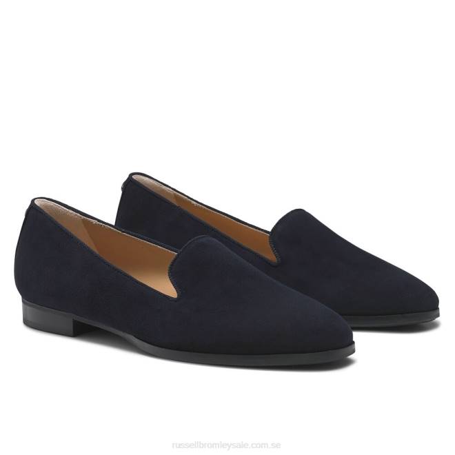 kvinnor blå Russell And Bromley rökande toffelklänning platt T4XZ222