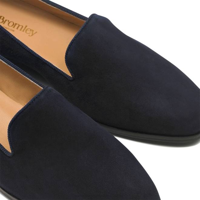 kvinnor blå Russell And Bromley rökande toffelklänning platt T4XZ222