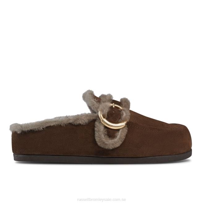 kvinnor brun Russell And Bromley luxo rygglös träsko loafer T4XZ253