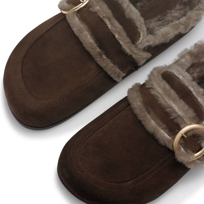 kvinnor brun Russell And Bromley luxo rygglös träsko loafer T4XZ253