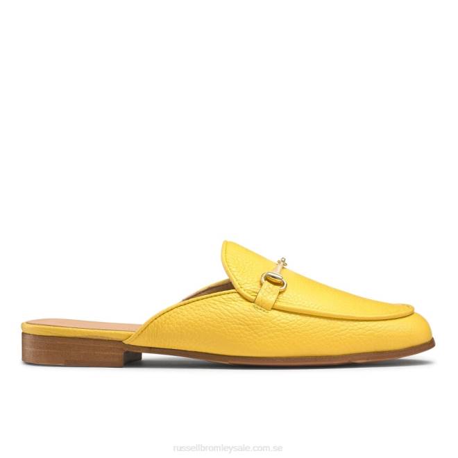 kvinnor gul Russell And Bromley loafermule rygglös loafer T4XZ238