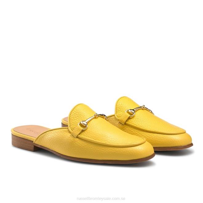 kvinnor gul Russell And Bromley loafermule rygglös loafer T4XZ238