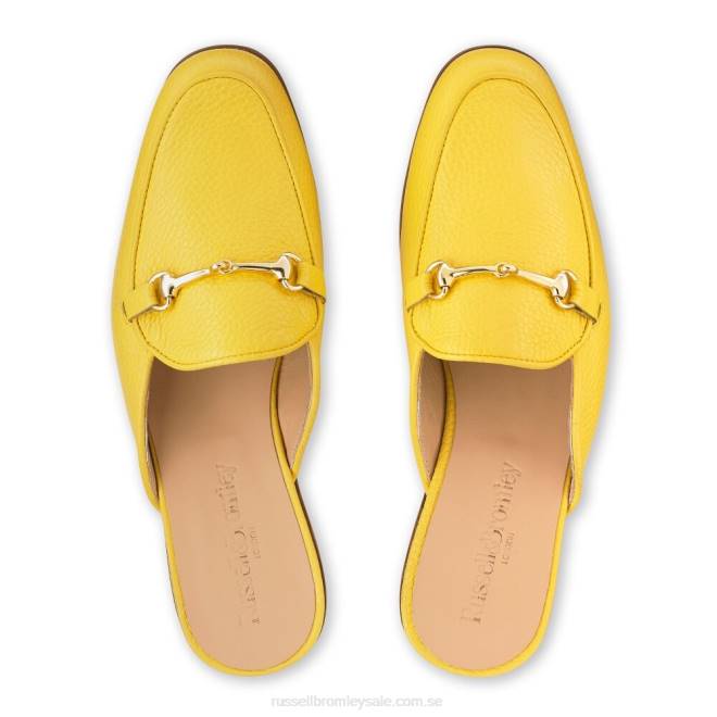 kvinnor gul Russell And Bromley loafermule rygglös loafer T4XZ238