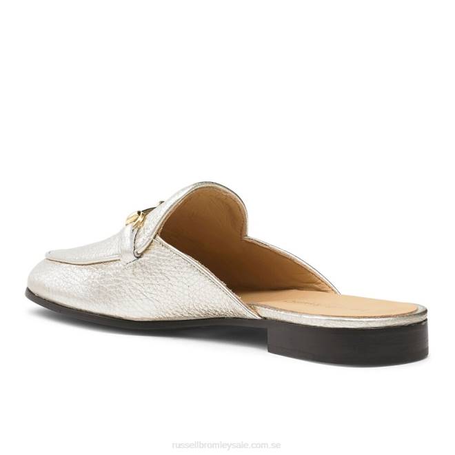 kvinnor guld Russell And Bromley loafermule rygglös loafer T4XZ235