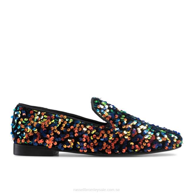 kvinnor mång Russell And Bromley blinkande paljett loafer T4XZ249