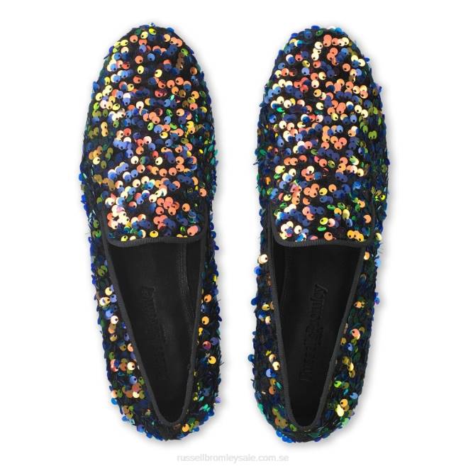 kvinnor mång Russell And Bromley blinkande paljett loafer T4XZ249