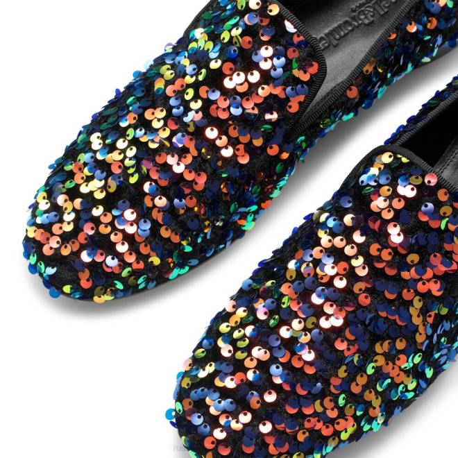 kvinnor mång Russell And Bromley blinkande paljett loafer T4XZ249