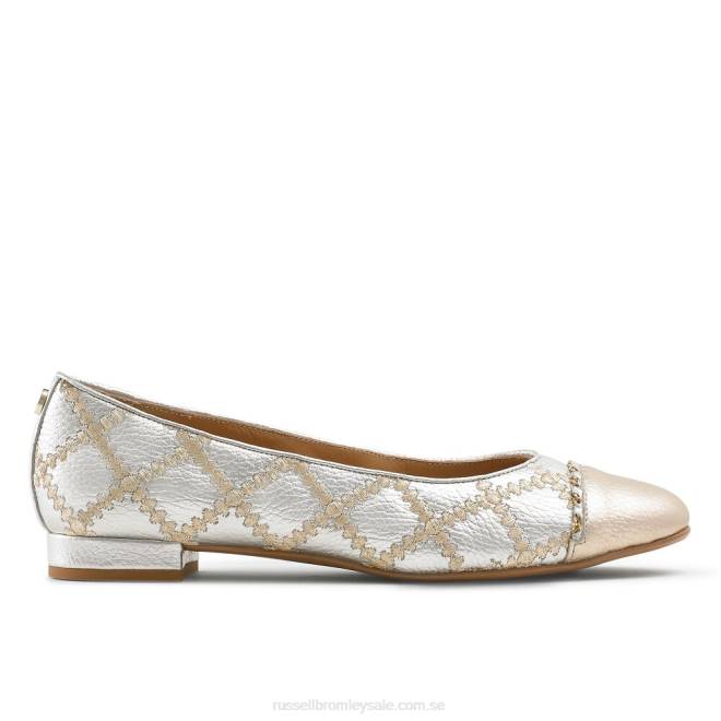 kvinnor metallisk Russell And Bromley boulevard2 balettpump T4XZ243