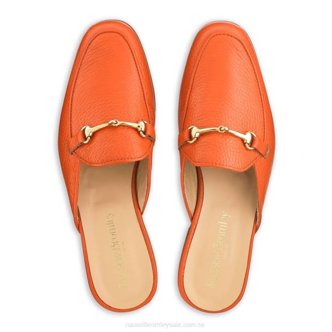 kvinnor orange Russell And Bromley loafermule rygglös loafer T4XZ237