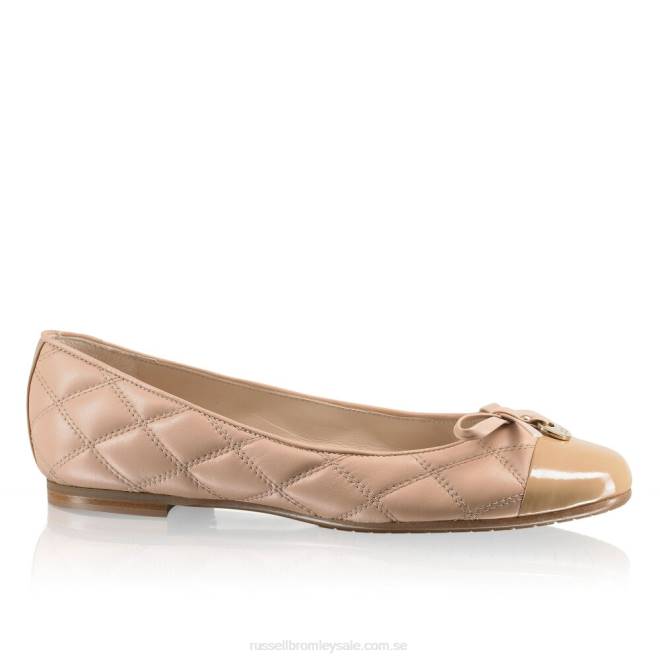kvinnor rosa Russell And Bromley charmig quiltad balettplatta T4XZ244