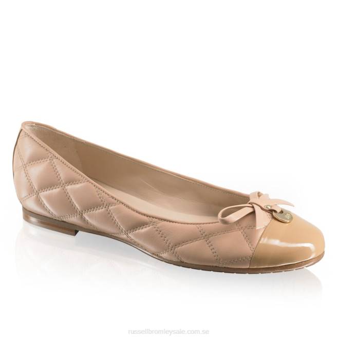 kvinnor rosa Russell And Bromley charmig quiltad balettplatta T4XZ244