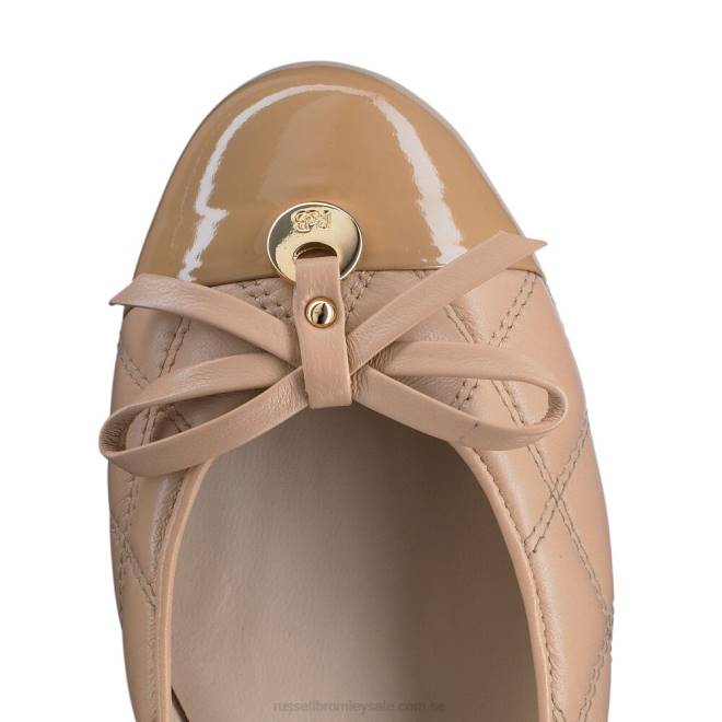 kvinnor rosa Russell And Bromley charmig quiltad balettplatta T4XZ244