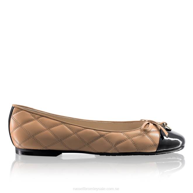 kvinnor solbränna Russell And Bromley charmig quiltad balettplatta T4XZ245