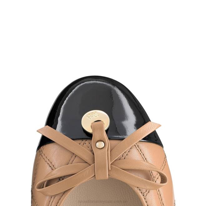 kvinnor solbränna Russell And Bromley charmig quiltad balettplatta T4XZ245