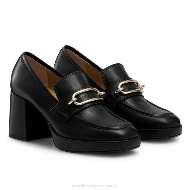 kvinnor svart Russell And Bromley blockform plattform loafer T4XZ110