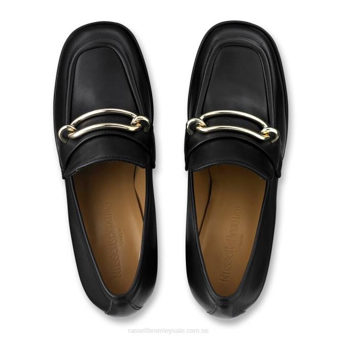 kvinnor svart Russell And Bromley blockform plattform loafer T4XZ110