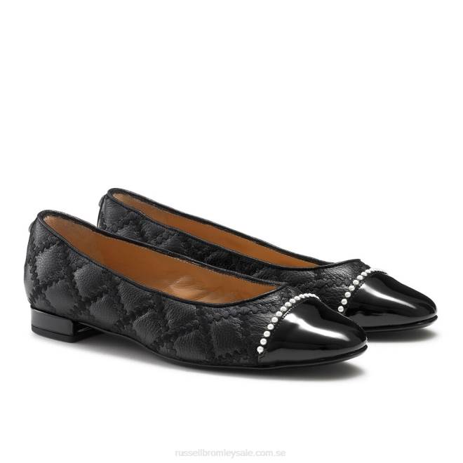 kvinnor svart Russell And Bromley boulevard pearl balett pump T4XZ240