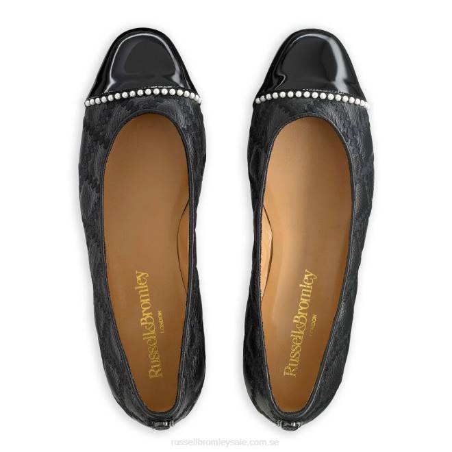 kvinnor svart Russell And Bromley boulevard pearl balett pump T4XZ240