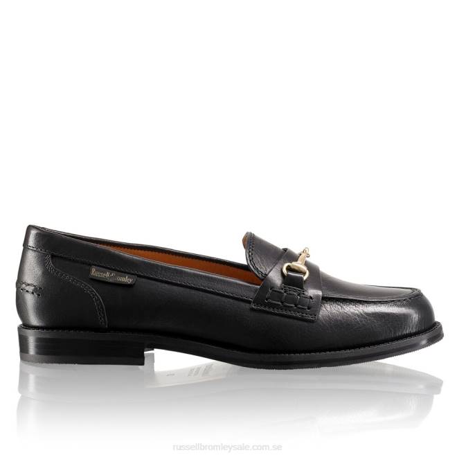 kvinnor svart Russell And Bromley brewster snaffle trim loafer T4XZ194