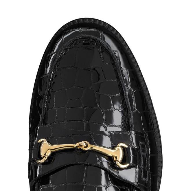 kvinnor svart Russell And Bromley brewster snaffle trim loafer T4XZ195
